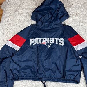 NFL Team Apparel Women's New England Patriots Cropped Jacket, Size Small